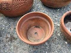 Five Terracotta Planters