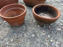 Five Terracotta Planters