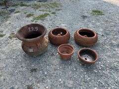 Five Terracotta Planters