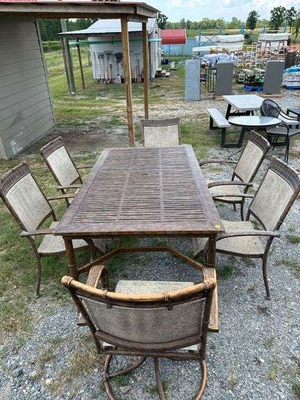 Outdoor Patio Furniture Set with Table, Chairs, Lounger, and Side Table