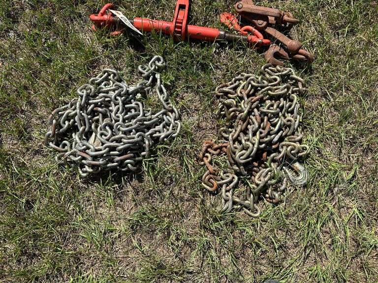 4 20ft 5/16 Chains with 1 Ratchet Binder and 1 Snap Binder
