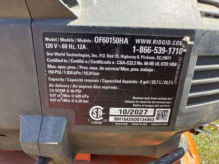 Ridgid 6-Gallon Pancake Air Compressor