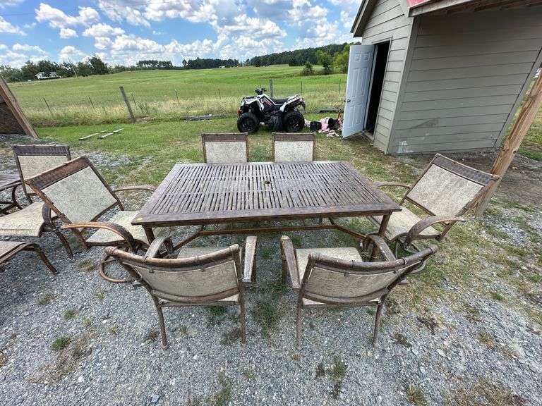Outdoor Patio Furniture Set with Table, Chairs, Lounger, and Side Table