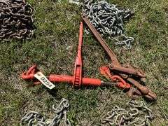 4 20ft 5/16 Chains with 1 Ratchet Binder and 1 Snap Binder