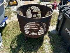 Metal Fire Pit with Deer Cutout Design