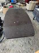 Brown Composite Table with Dual Pedestal Base