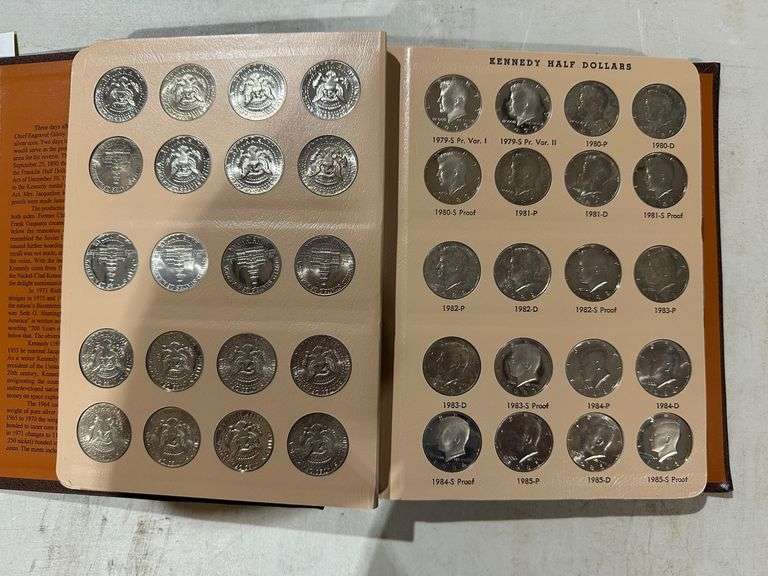 Kennedy Half Dollar Collection Book with Proof and Uncirculated Coins