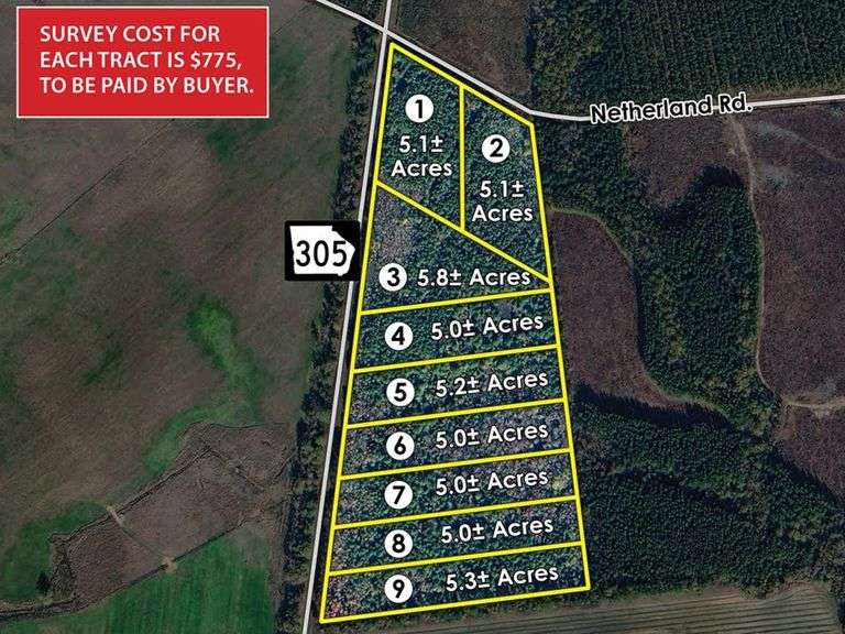 46 ACRES BURKE CO. in 9 TRACTS, Midville, GA