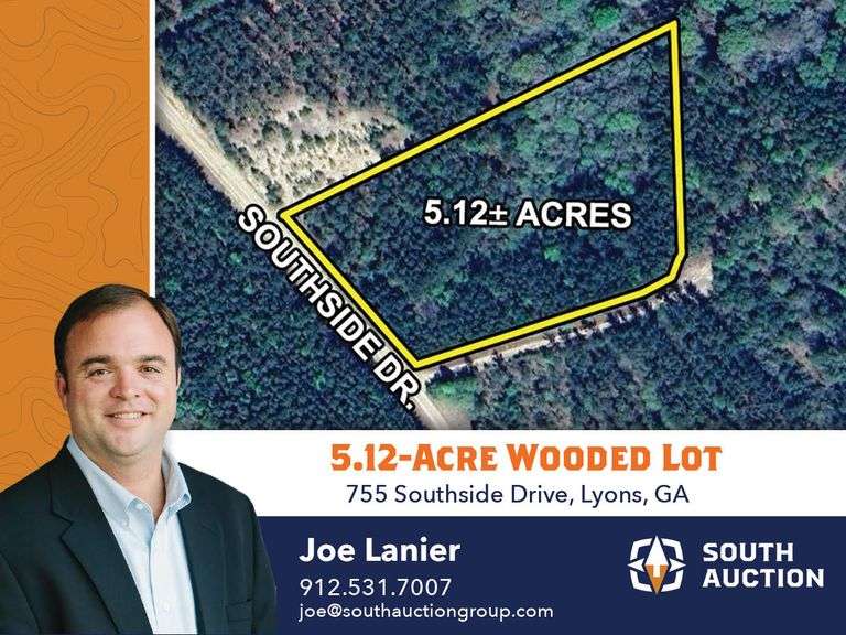 5 acre lot: 755 Southside Drive, Lyons, GA