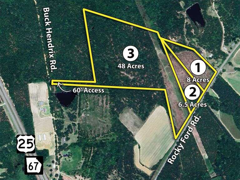 62 acres, Rocky Ford Road offered divided: Bulloch County, GA