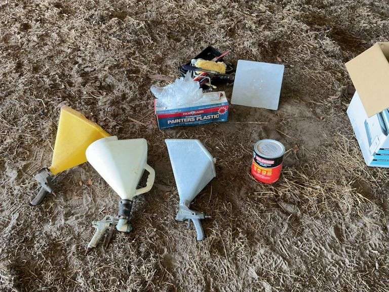 Paint Supplies, Ceiling Spray Guns, Contact Cement (Partial Gallon)