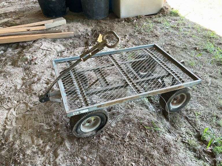 Metal Pull Cart 30"x46" - Needs Tires