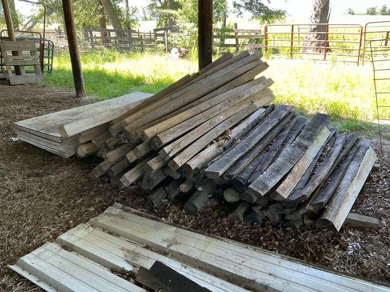 Large Lot of Split Wooden Fence Posts and 4x4 Posts - Approximately 8' in length