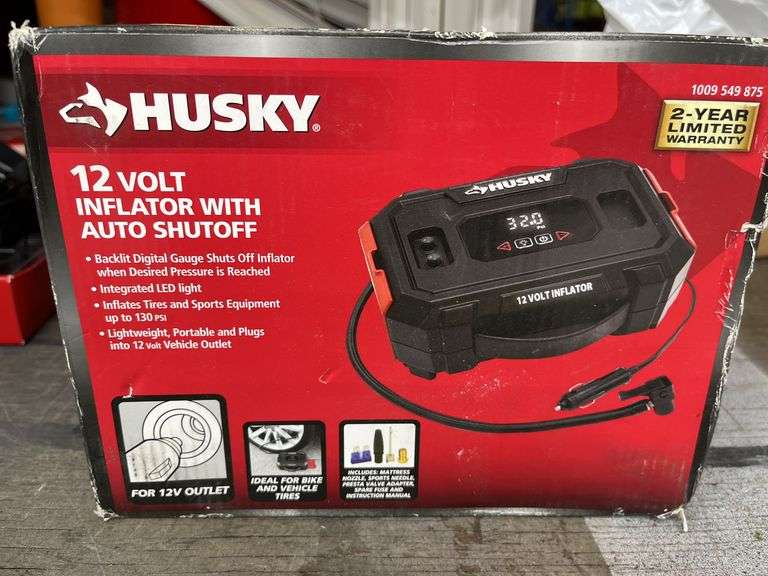 Husky 12 volt inflator with auto shutoff
