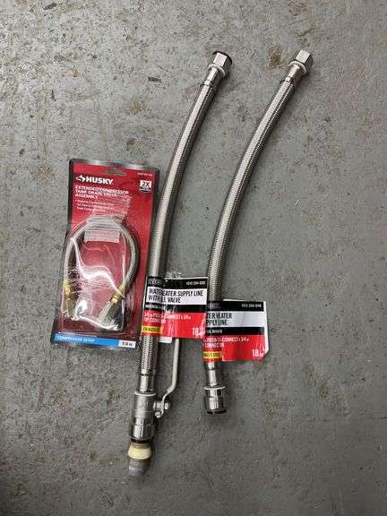 Husky extended compression tank drain valve and water supply lines