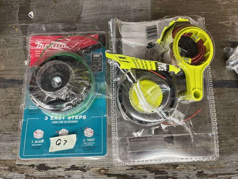 Ryobi Makita trimmer heads missing pieces good for parts sold as is