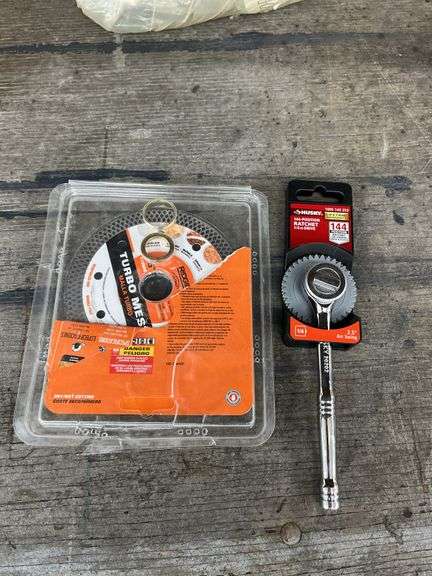 Rigid dry wet cutting blade and husky 144-position ratchet 1/4” drive