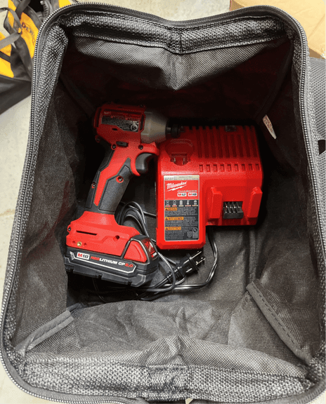 Milwaukee charger brushless drill and battery with bag new