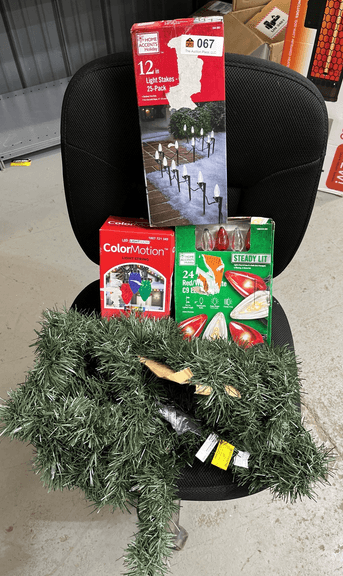 Lot of assorted Christmas lights and green lighted garland new
