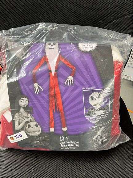 Nightmare Before Christmas 13 foot Jack Skeleton Santa Outfit Kit new