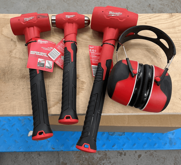 Milwaukee mallets ball peen hammers 3M Earmuffs ear Protection lot new