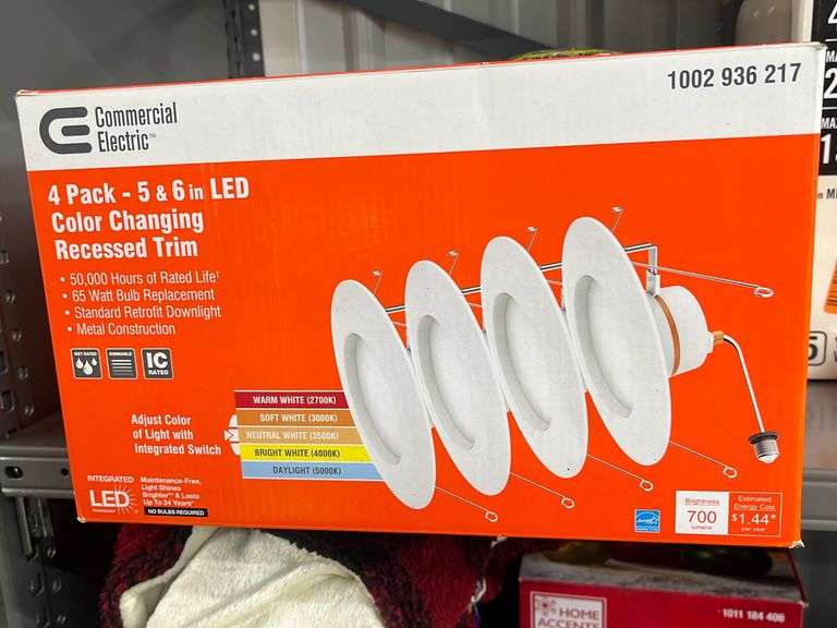 Commercial electric led color changing recessed trim new
