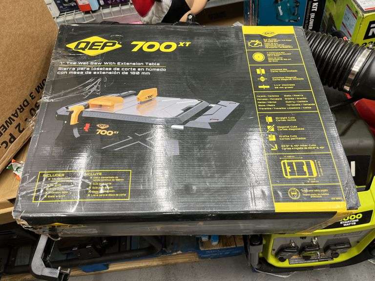 QEP 700xt 7” tile wet Saw with extension table new in box
