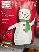 Home accents holiday led snowman 3-piece jumbo inflatable ornament set lot of 2 new