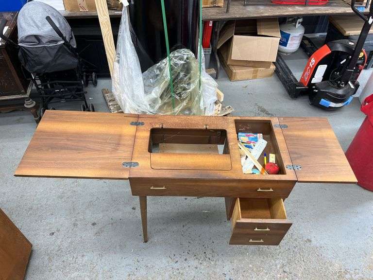 Sewing cabinet and contents
