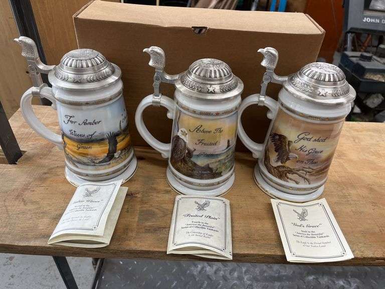 Eagles beer stein lot of 3