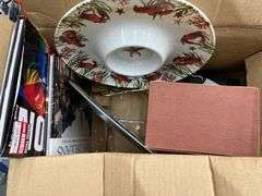 Books and serving plates