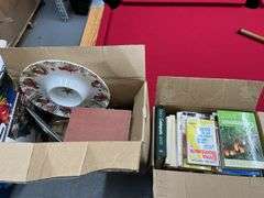 Books and serving plates