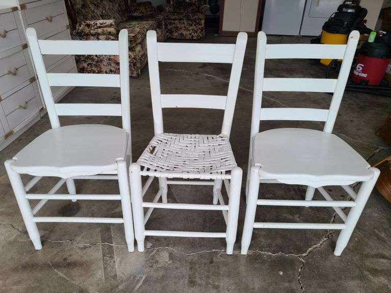 Vintage White Wooden Chairs
