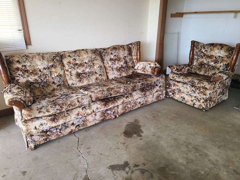 Floral Couch & Chair