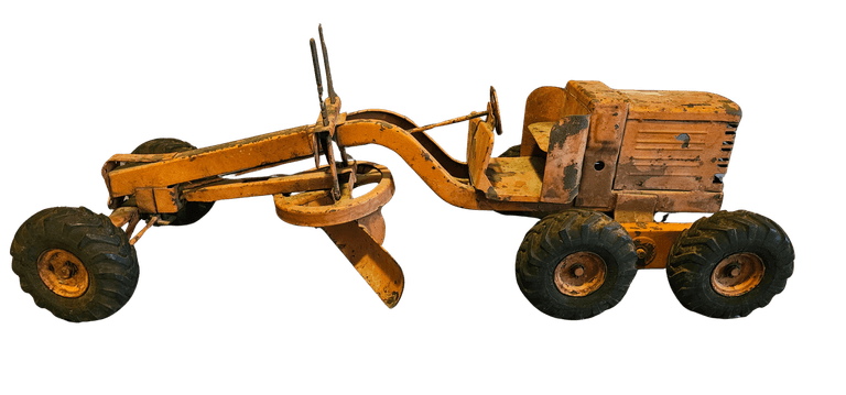 Vintage 1950's Adams Metal Pressed Road Grader Toy