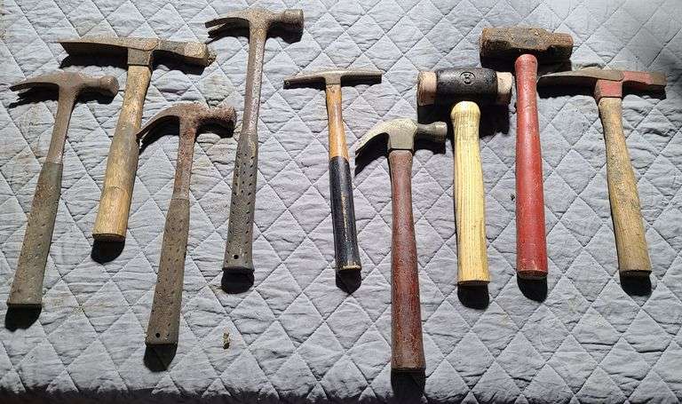 Hammers in metal container