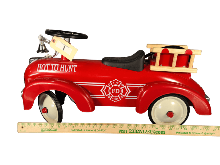 NWTF Retro-Styled Speedster Fireman Metal Toy Push Car