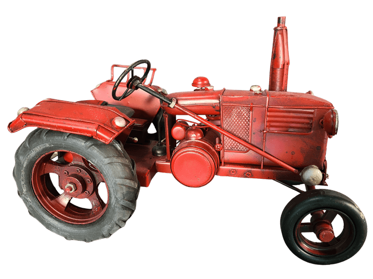 Red Farm Tractor Model Decor