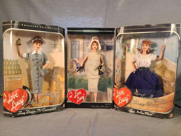 (3) Collectible Lucille Ball Dolls