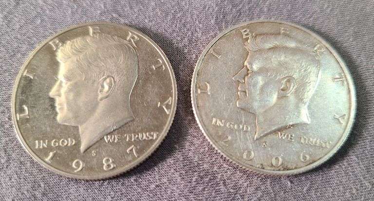 1987-S 1/2 dollar & 2006-S (0.36 oz. silver) 1/2 dollar