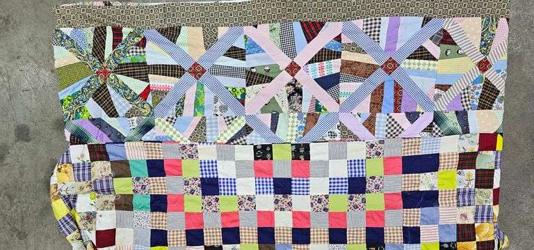 Two quilt tops and quilting literature