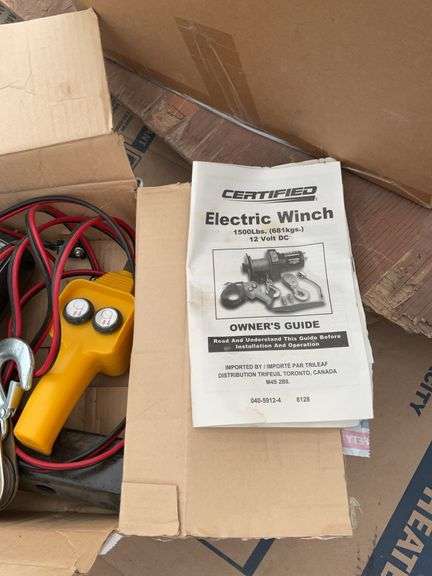 Unused 1500 lbs. 12 V winch