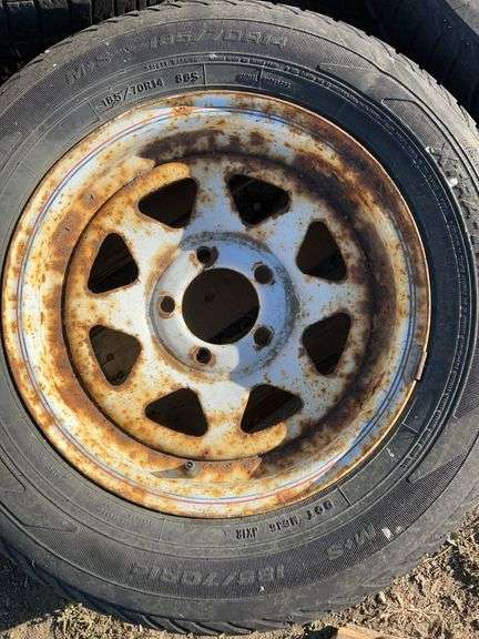 5 trailer tires/rims 14” & 15”