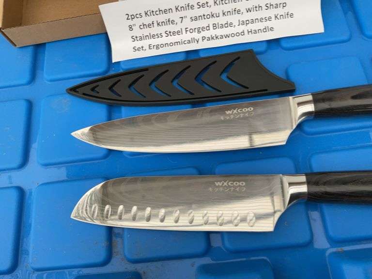 A two piece kitchen knife set, kitchen chef knife set, 8"chef knife, 7" santoku knife