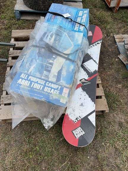 10’x20’ All Purpose shelter * Believe it’s all there, snowboard