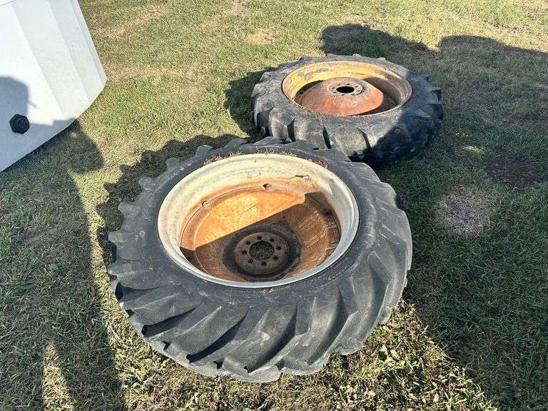 Two 10 - 28 6 Ply Rating Tires w/ Rims off Ford 8N