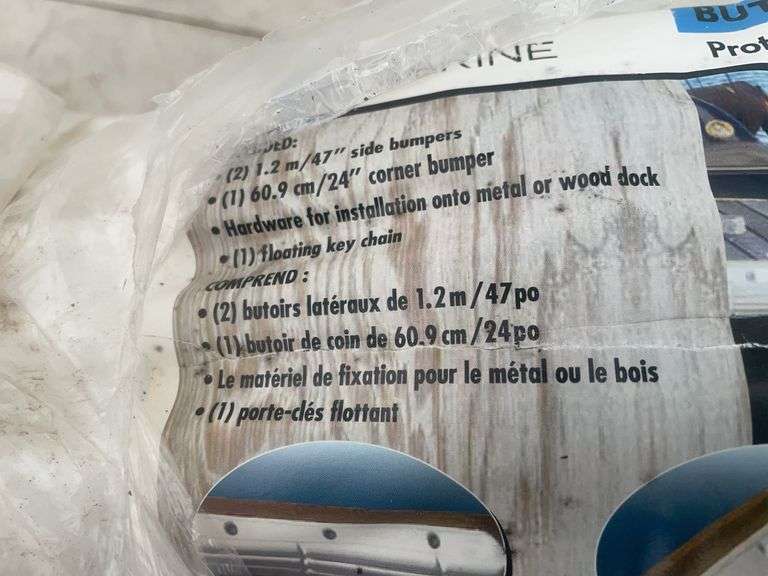 Dock bumpers (2) 47” side (1) 24” corner and a 10 pound weight