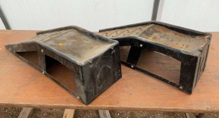 Pair of metal car ramps