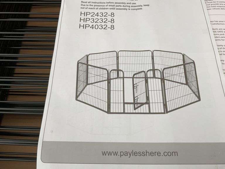 Unused pet playpen, 8 panels 24” x 32” black colour