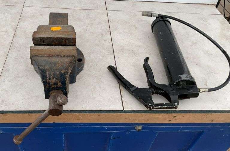 3" Canadian made vice, grease gun